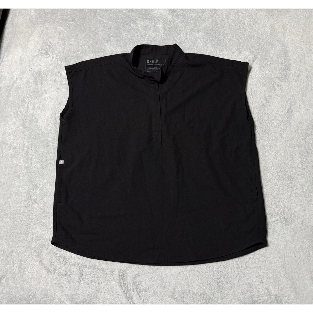 FIGS Rafaela Oversized Scrub Top - Black Womens Medium